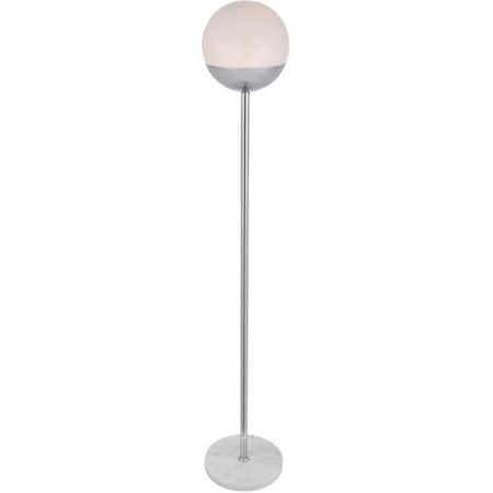 Living District 62 in. Eclipse 1 Light Floor Lamp Portable Light with Frosted White Glass, Chrome LD6148C